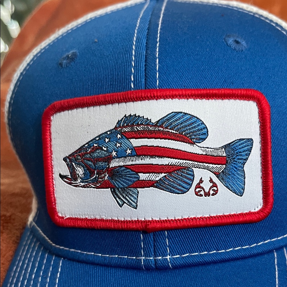 AMERIBASS Blue Fish Patch Cap - Picture 5 of 5
